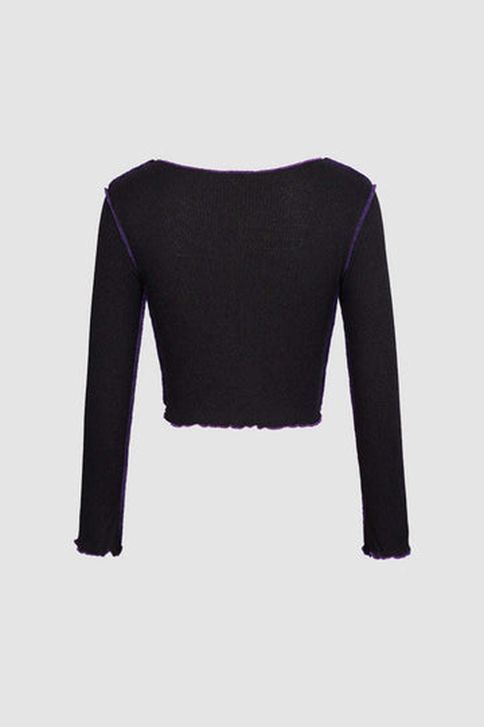 Seam Detail Long Sleeve Top