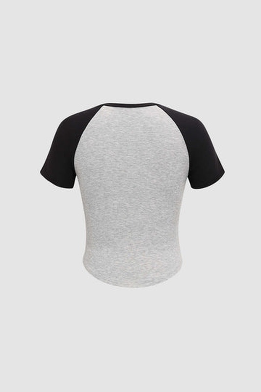 Contrast Raglan Short Sleeve T Shirt