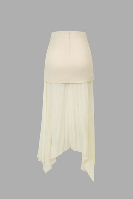 Asymmetrical Pleated Midi Skirt