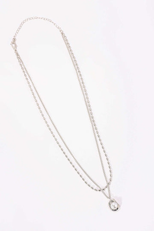 Pearl Pendant Double Layer Necklace