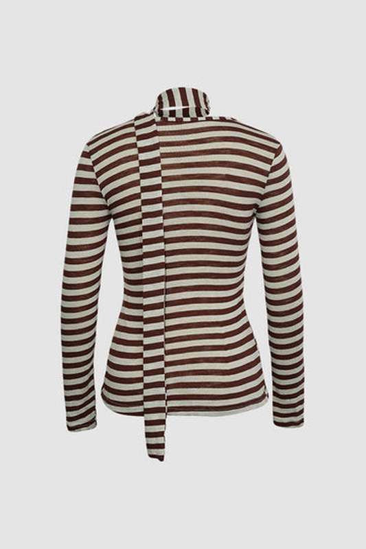 Stripe Print Long Sleeve Top