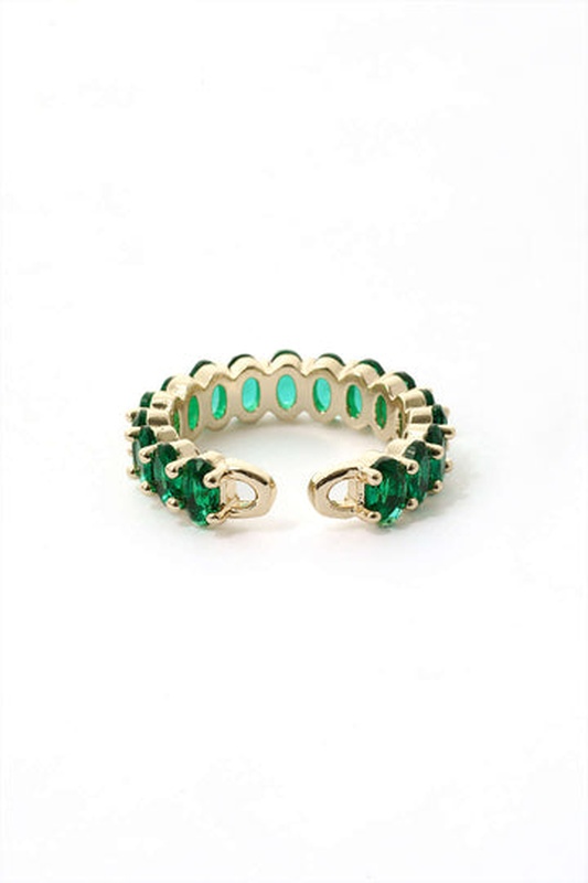 Emerald Cuff Ring