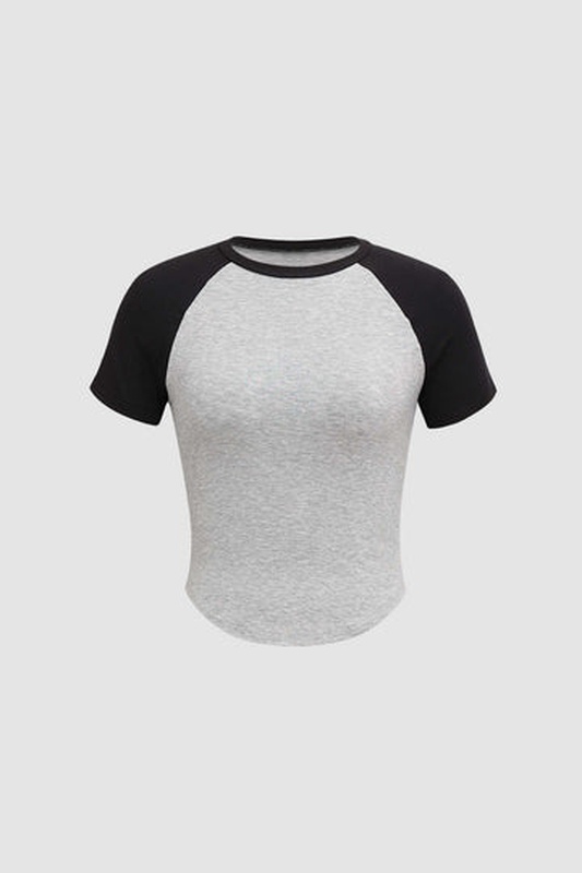 Contrast Raglan Short Sleeve T Shirt