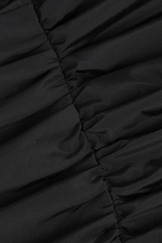 Ruffle Detail Satin Midi Skirt