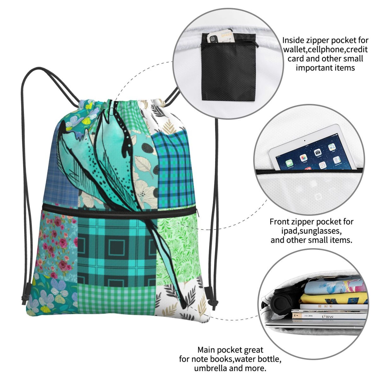 Drawstring Zipper Backpack