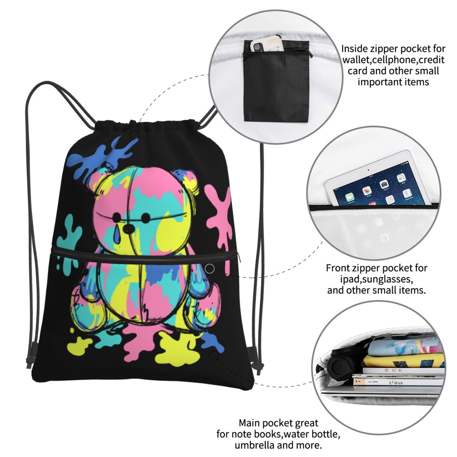 Drawstring Zipper Backpack