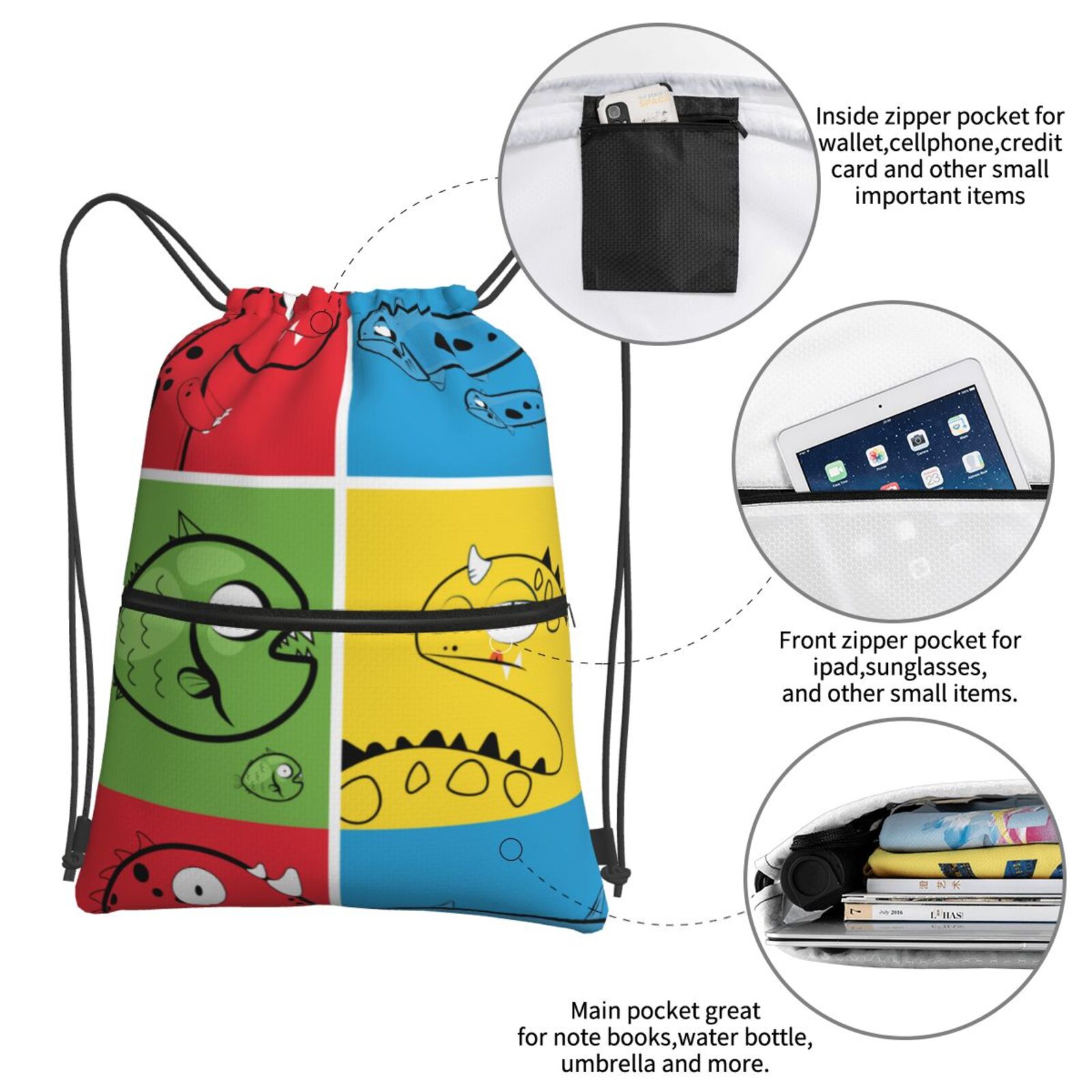 Drawstring Zipper Backpack