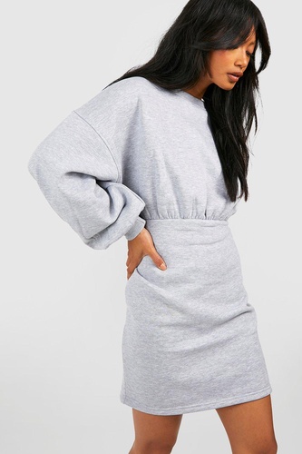 Crew Neck Fitted Sweat Dress