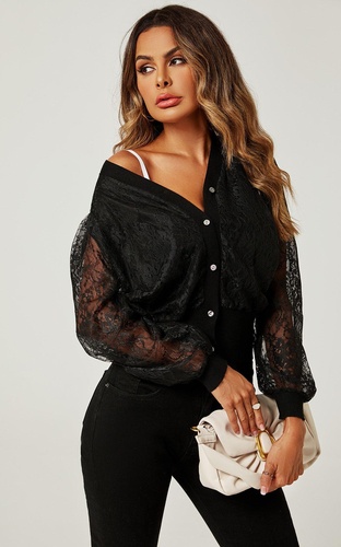 Floral Lace Knit Cardigan