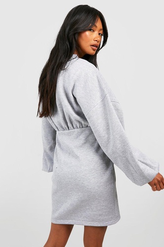 Crew Neck Fitted Sweat Dress