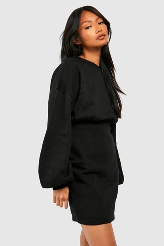 Crew Neck Fitted Sweat Dress