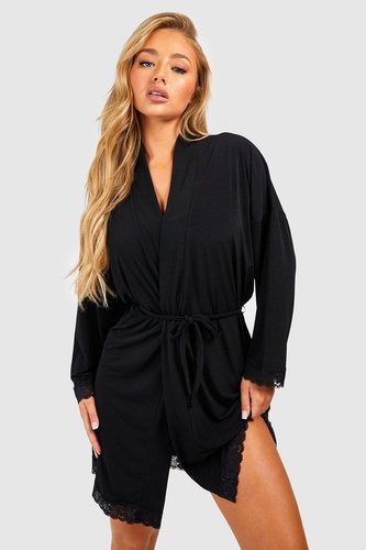 Mother Of The Bride Lace Trim Jersey Robe