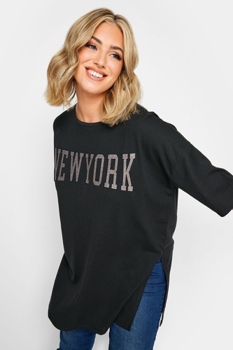 New York Glitter Embossed T Shirt