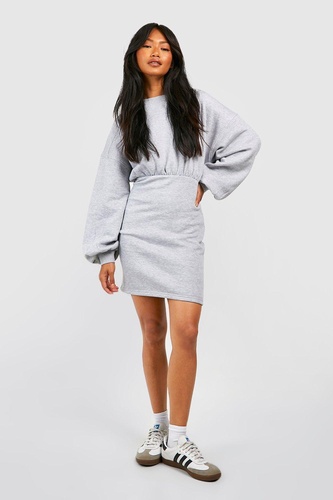 Crew Neck Fitted Sweat Dress