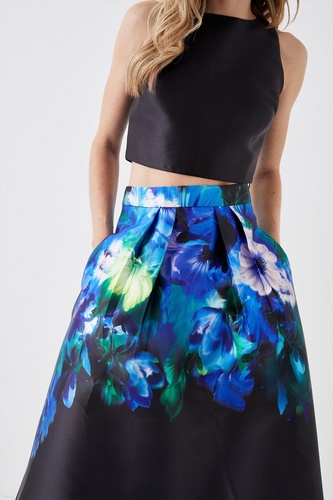 Petite Mesilita Twill Midi Skirt