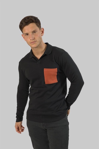 Single Pocket Long Sleeved Polo Shirt