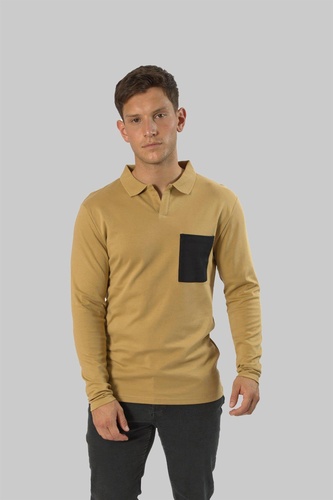 Single Pocket Long Sleeved Polo Shirt