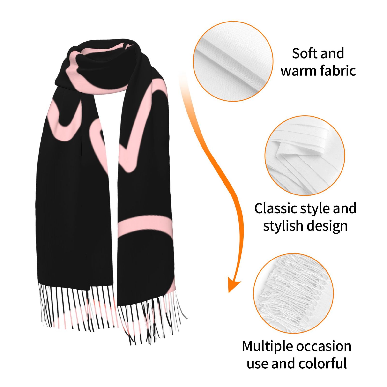 Cashmerette Fringed Scarf