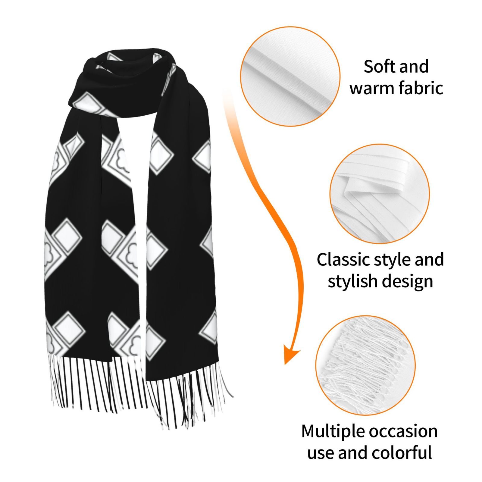 Cashmerette Fringed Scarf