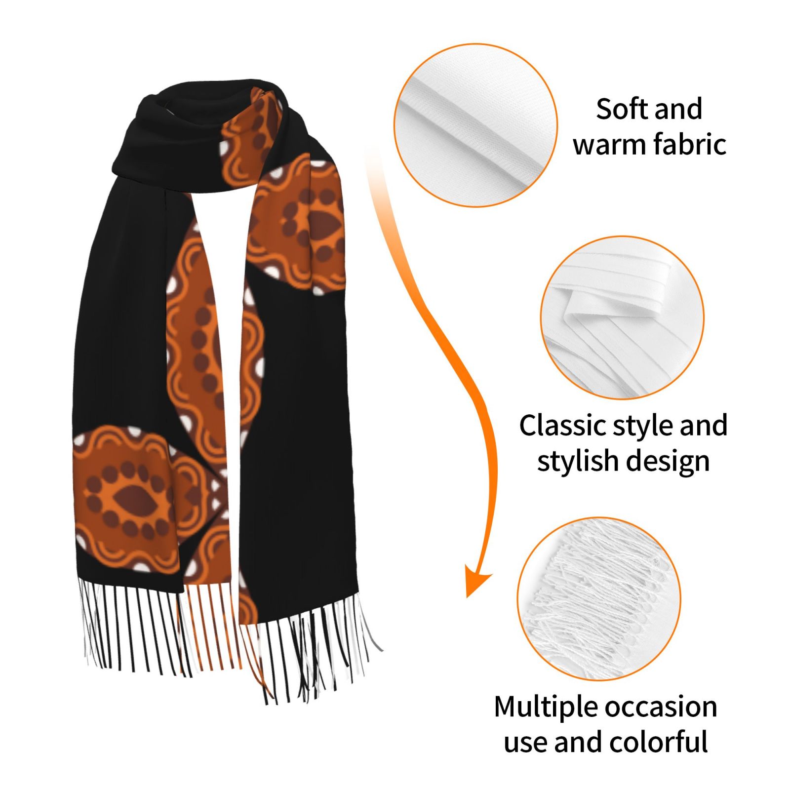 Cashmerette Fringed Scarf