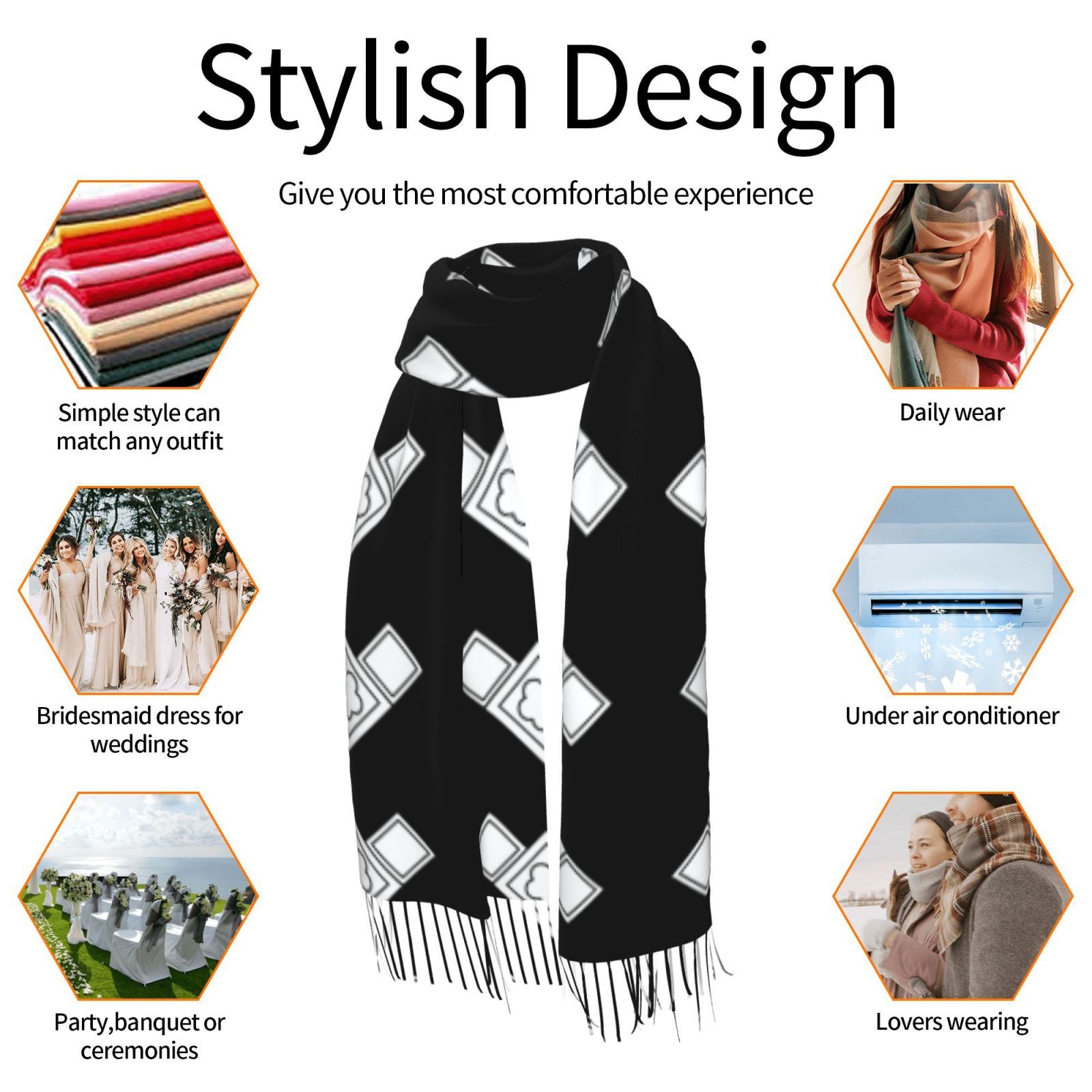 Cashmerette Fringed Scarf