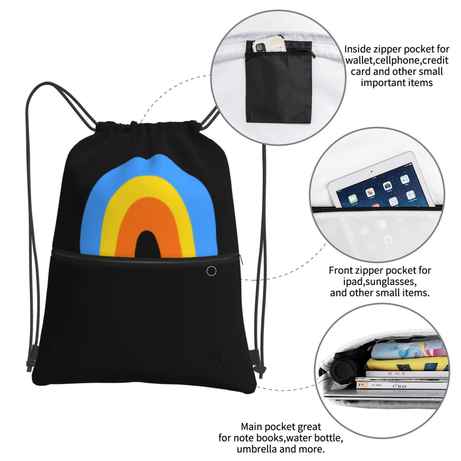 Drawstring Zipper Backpack