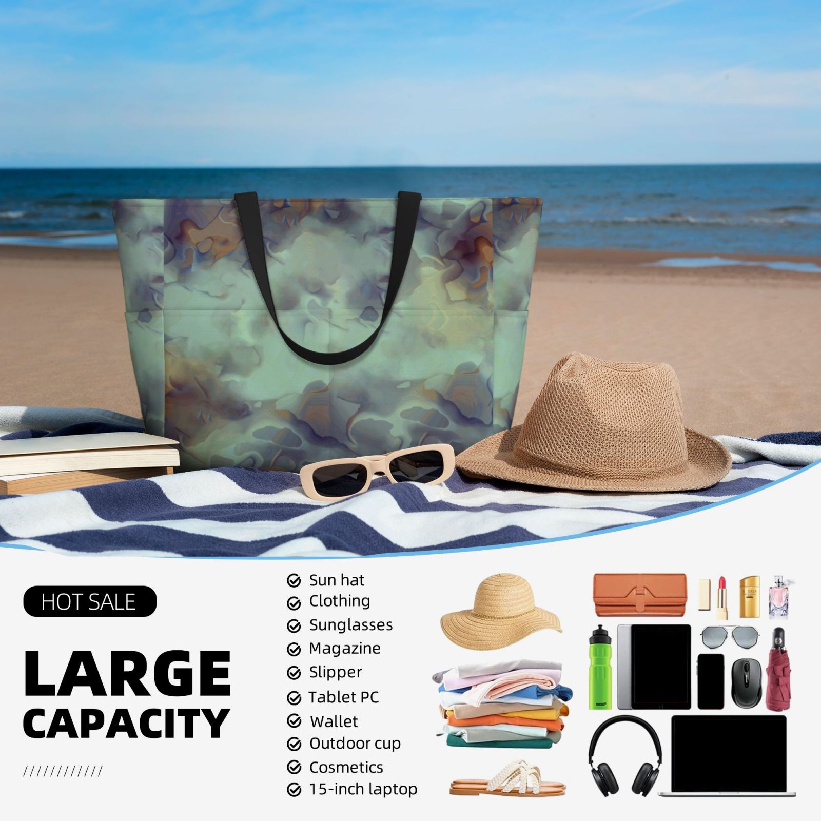 Large Capacity Beach Travel Bag