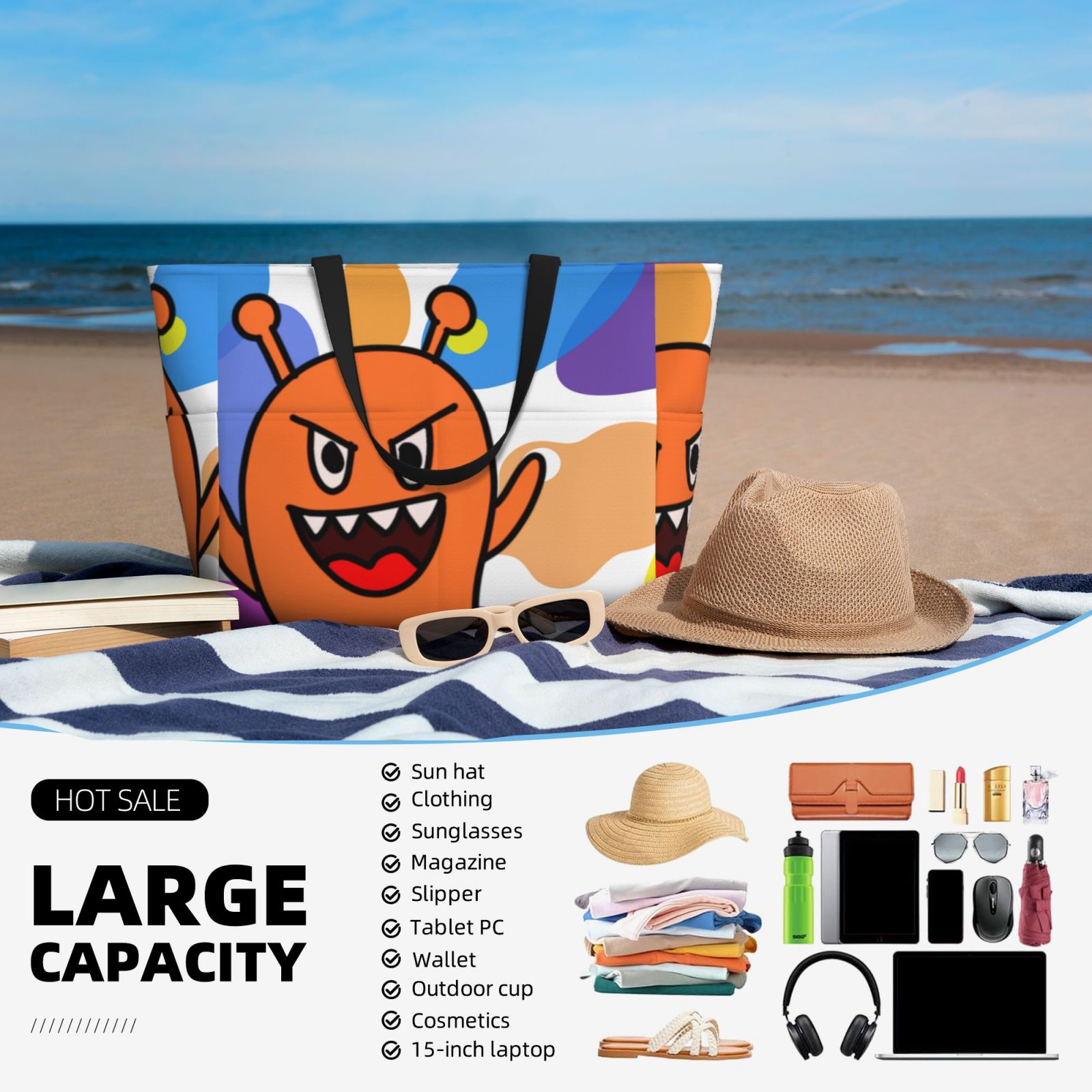 Large Capacity Beach Travel Bag