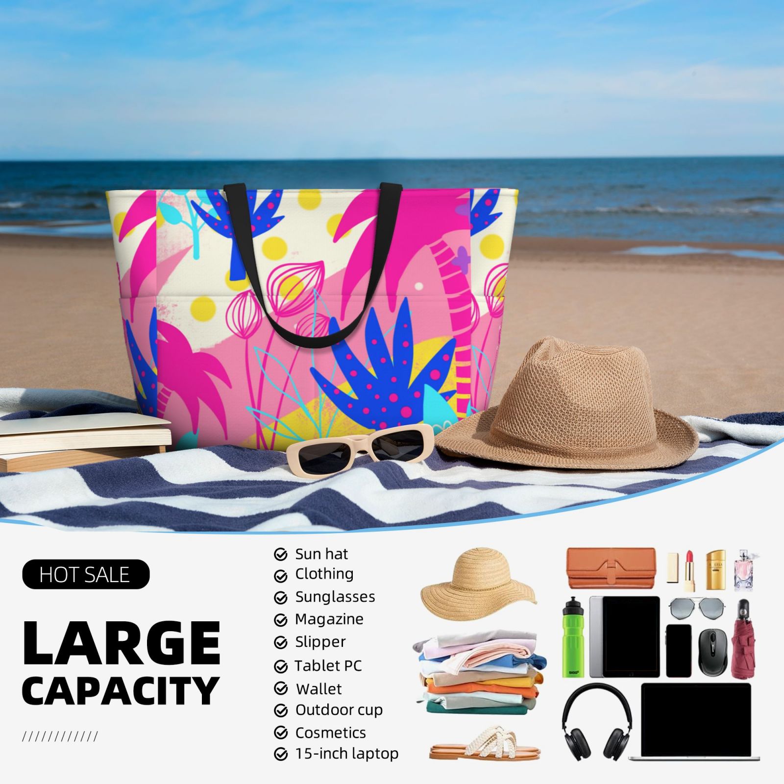 Large Capacity Beach Travel Bag