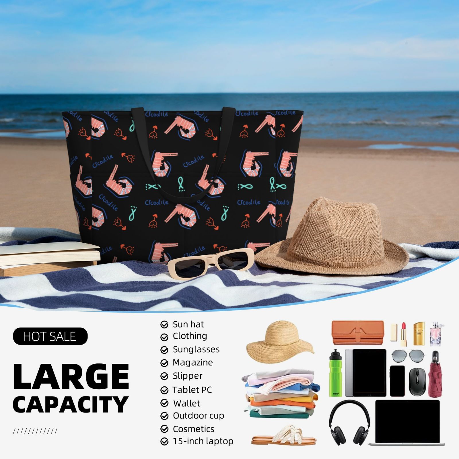 Large Capacity Beach Travel Bag