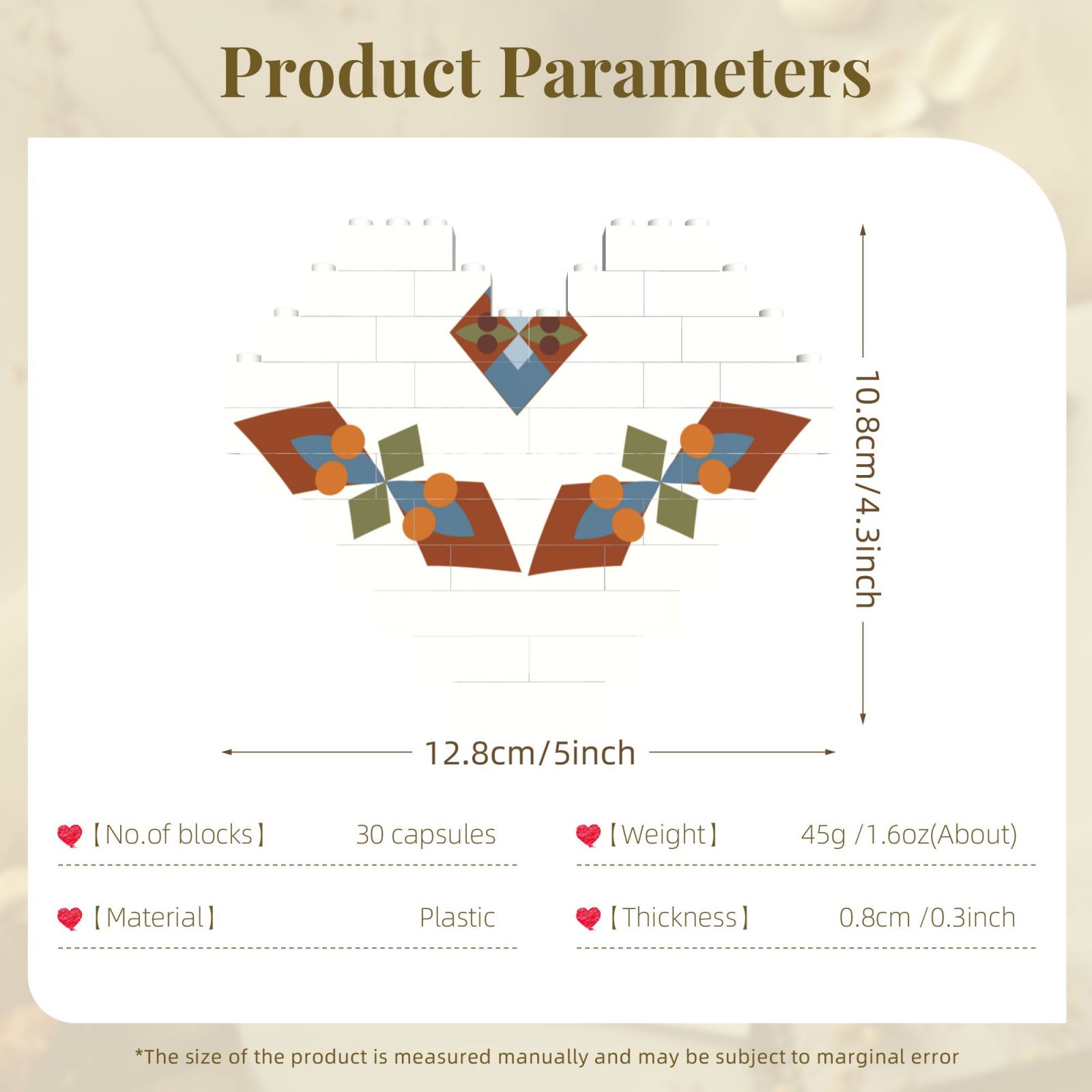 Building Brick Block Puzzle Heart Shaped