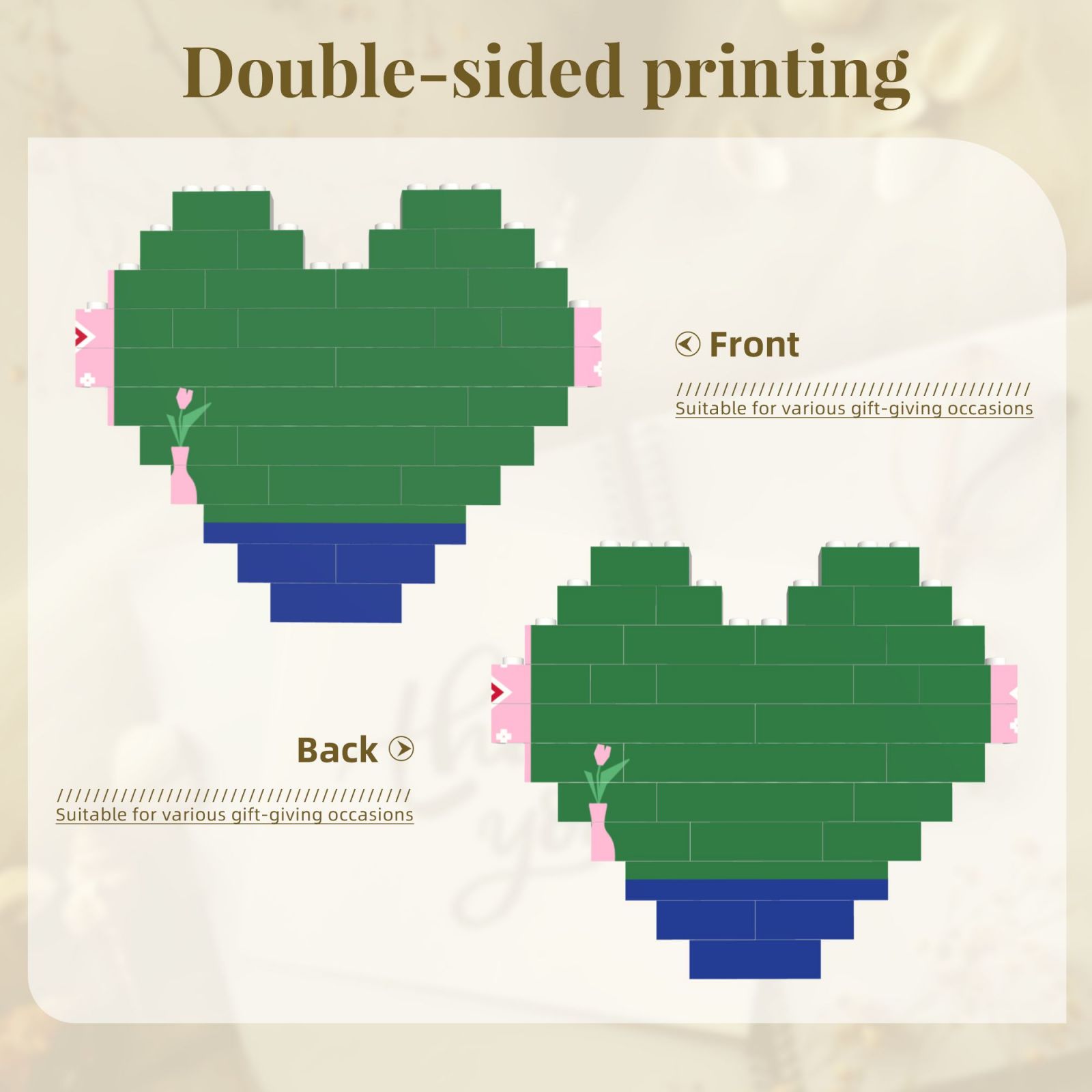 Building Brick Block Puzzle Heart Shaped