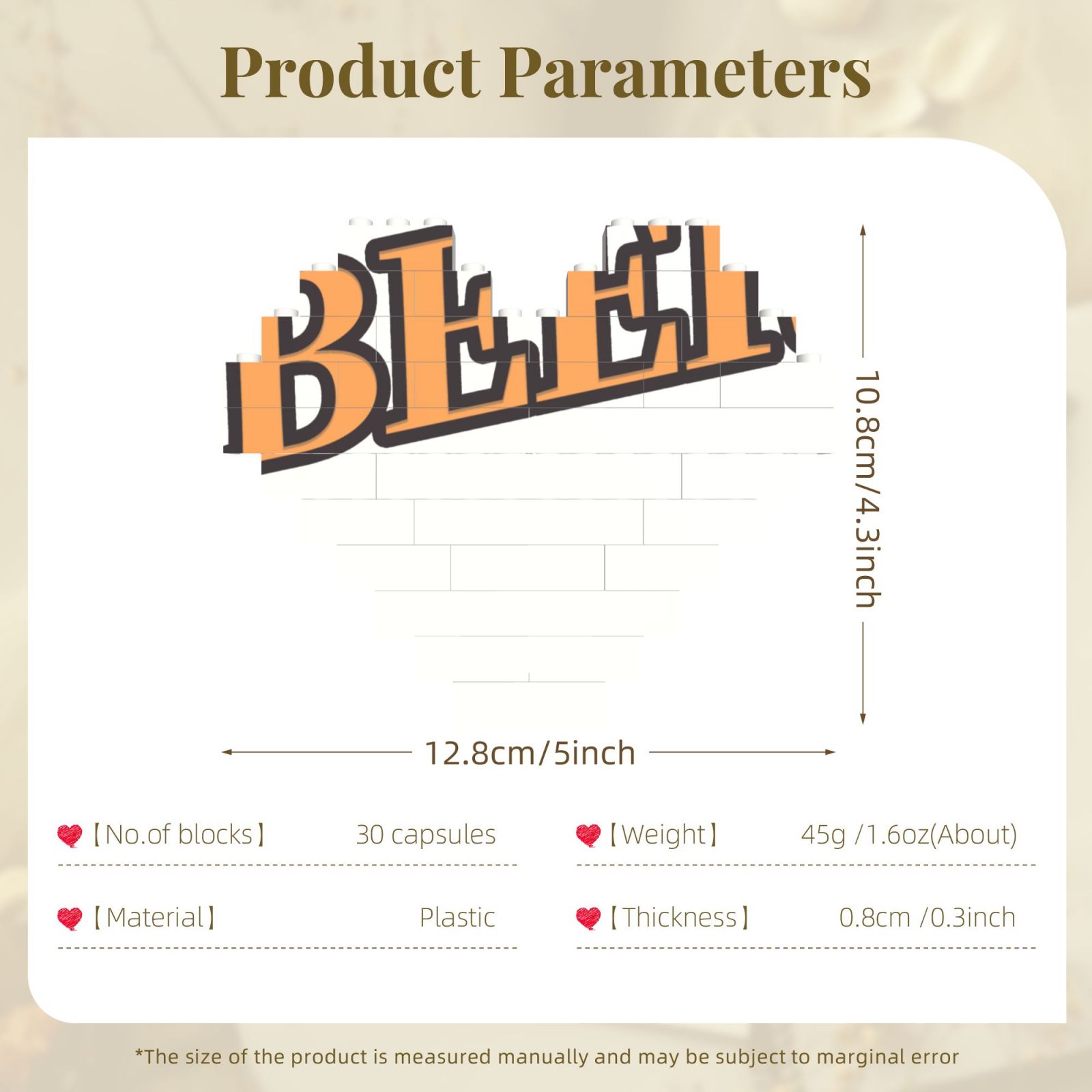 Building Brick Block Puzzle Heart Shaped