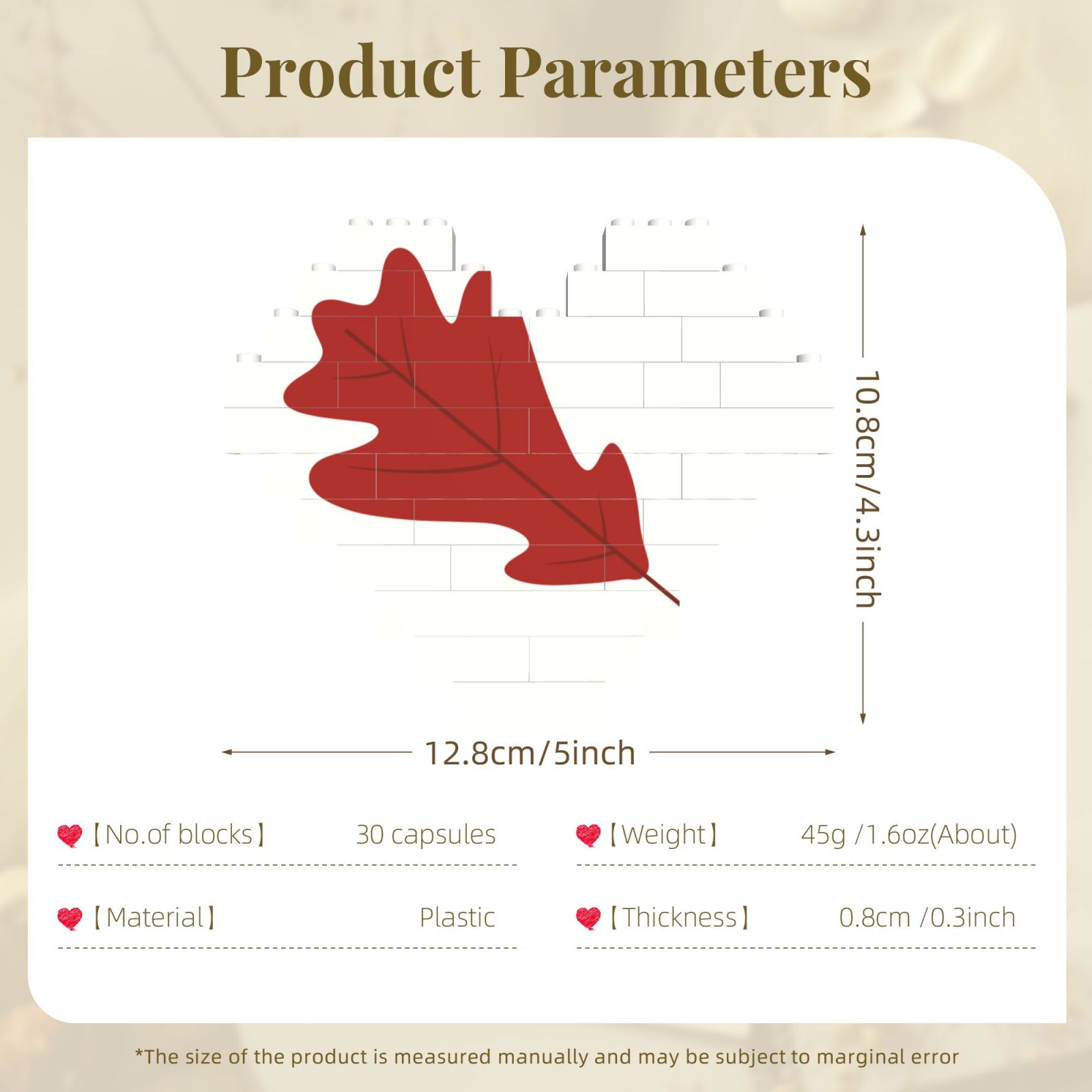 Building Brick Block Puzzle Heart Shaped