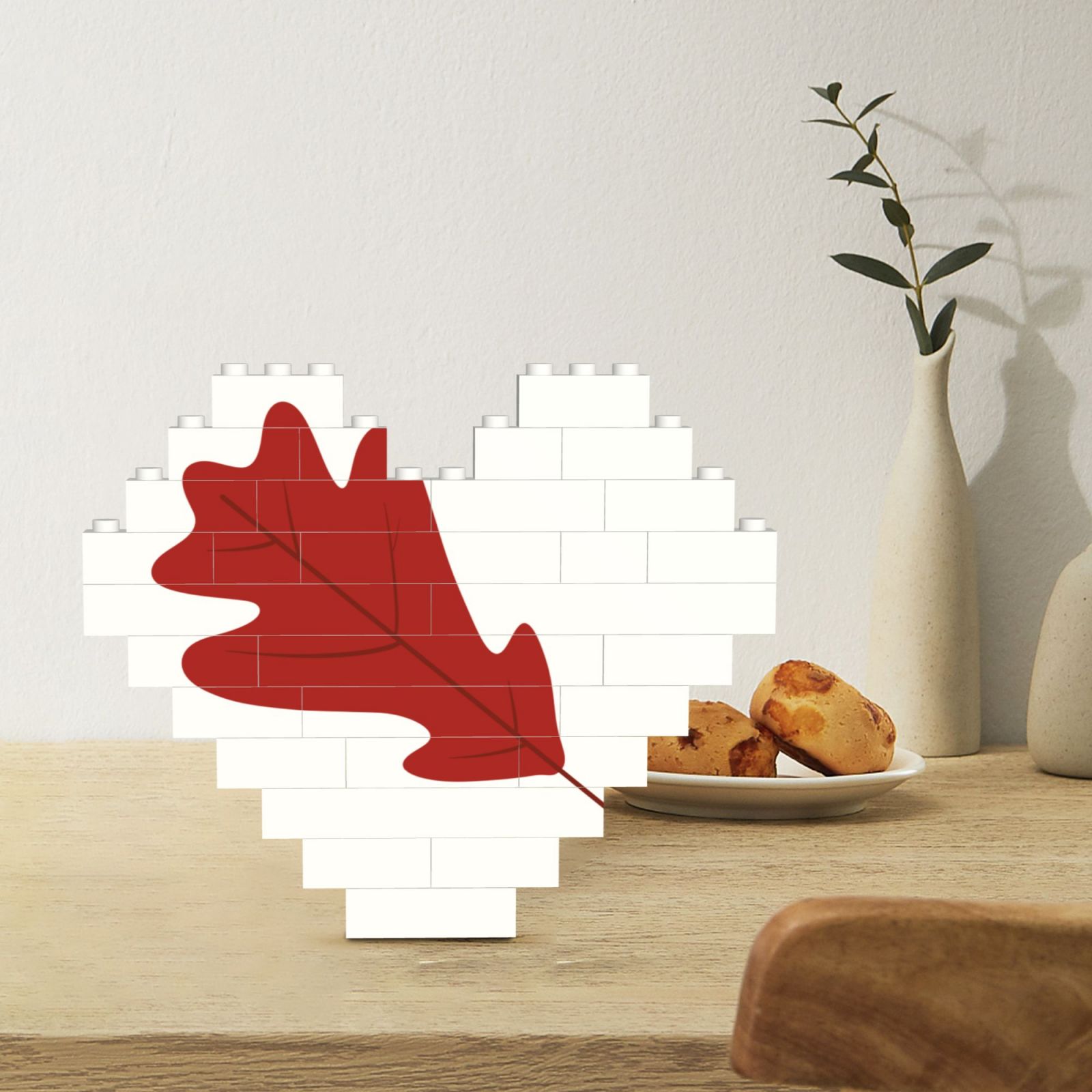 Building Brick Block Puzzle Heart Shaped