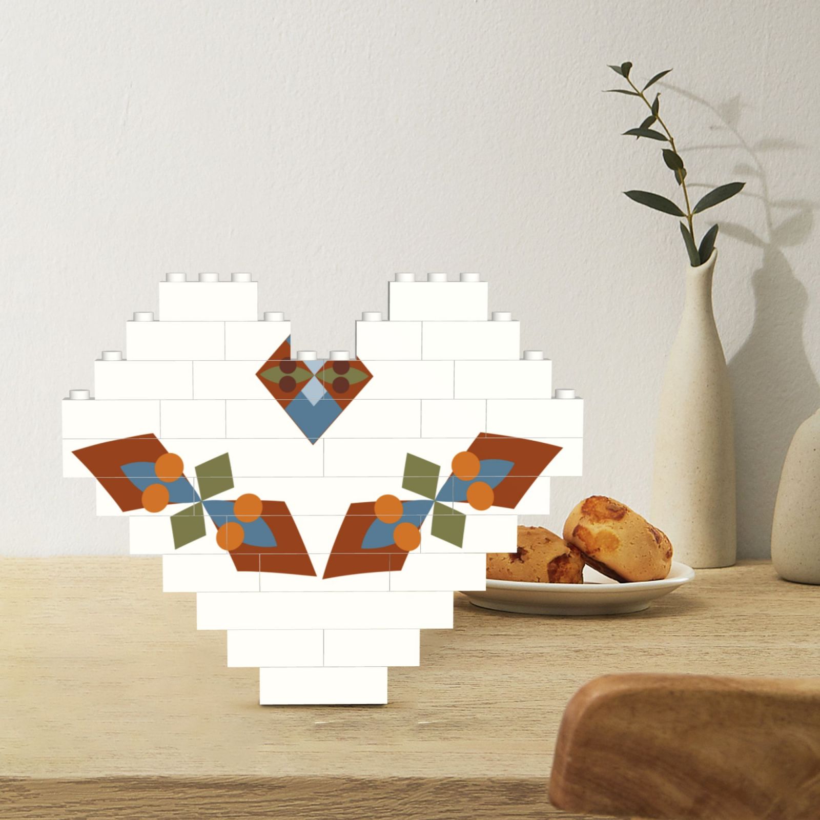 Building Brick Block Puzzle Heart Shaped