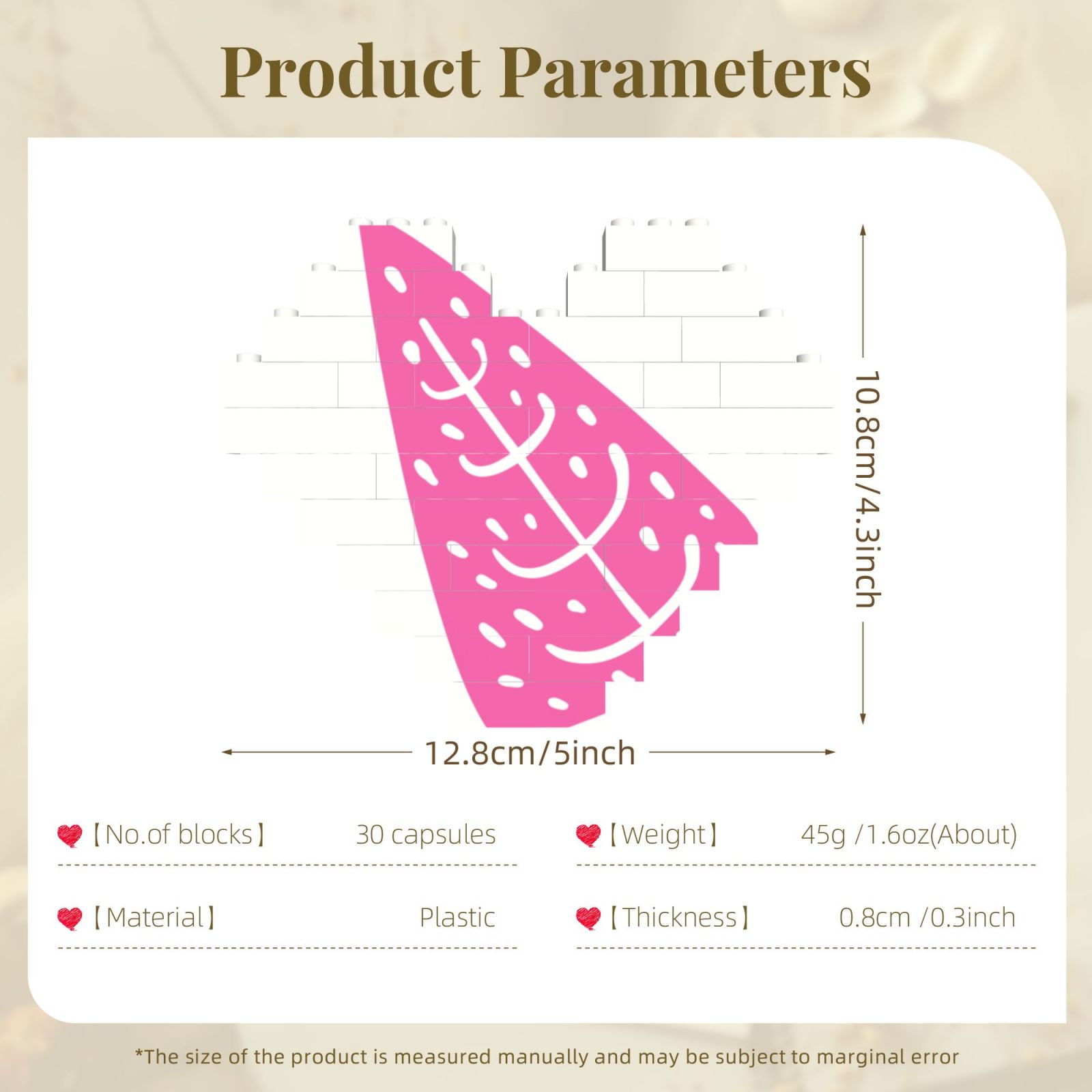 Building Brick Block Puzzle Heart Shaped