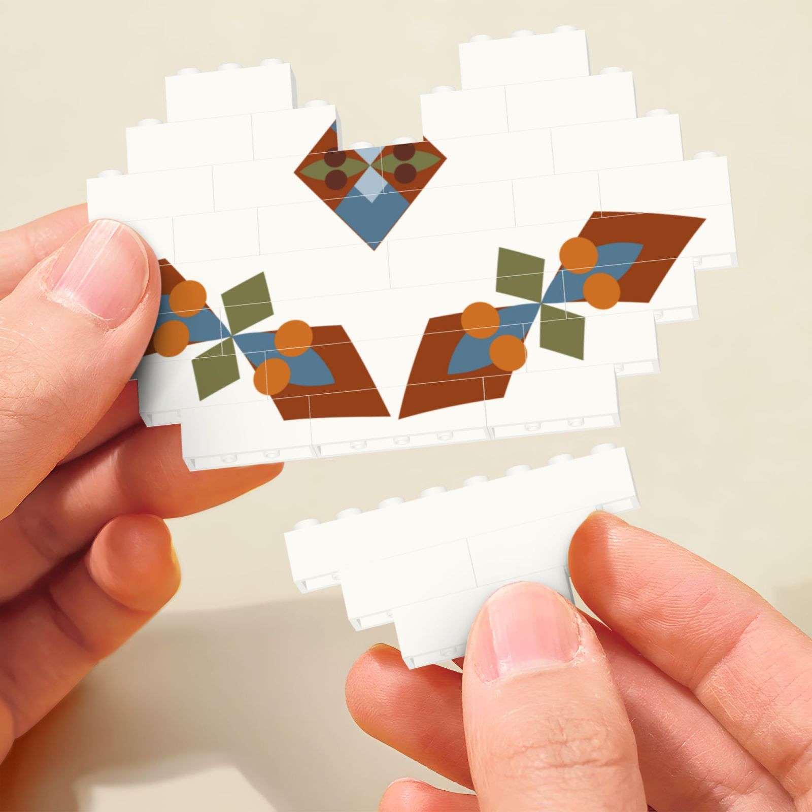 Building Brick Block Puzzle Heart Shaped