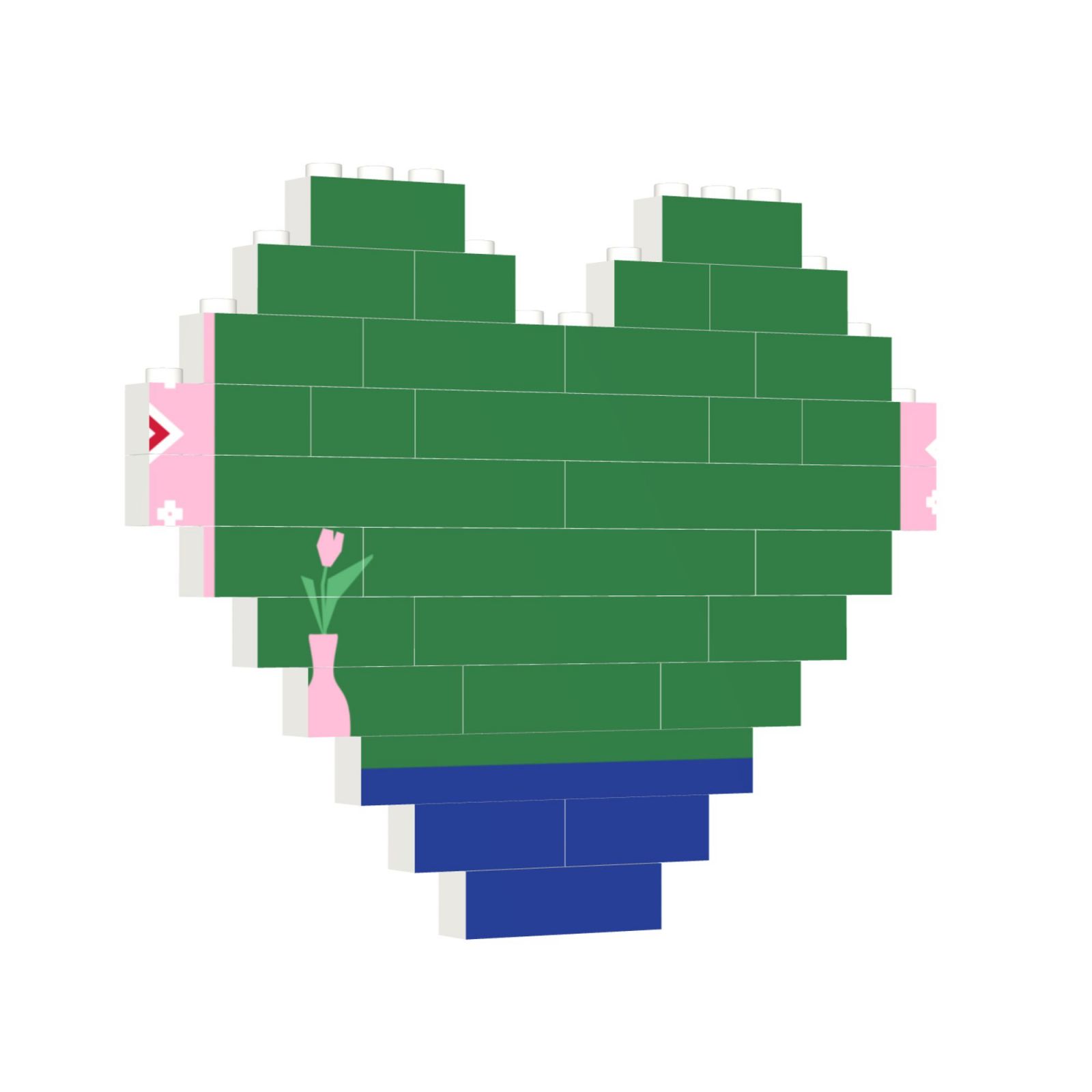 Building Brick Block Puzzle Heart Shaped