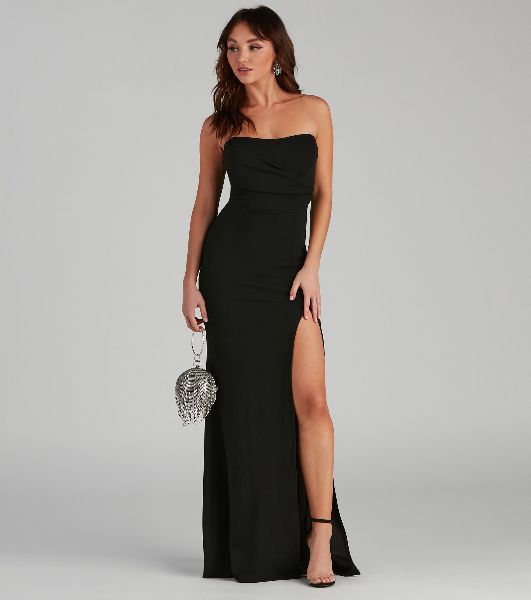 Women Formal Dress Kaia Strapless High Slit-ZB1001