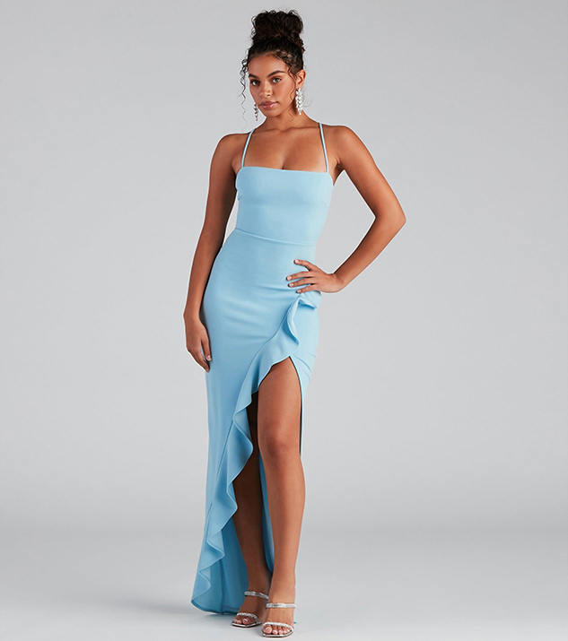 Women Formal Dress Tiffany Sleeveless High Slit - ZB1009