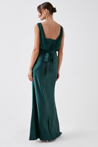 Chiffon Satin Blouson Bridesmaids Maxi Dress