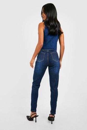 Petite Dark Blue Mid Rise Skinny Jeans 26