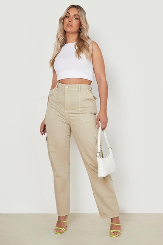 Plus Loose Wide Leg Cargo Jeans