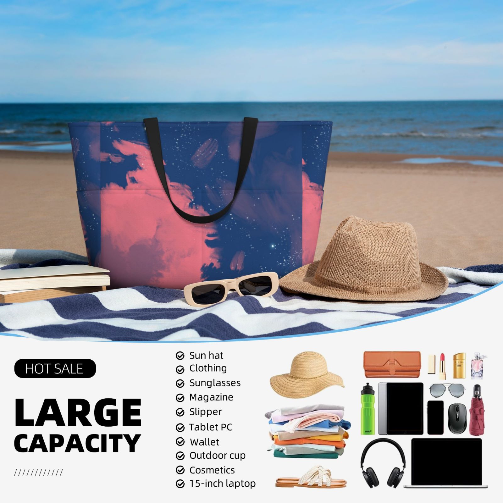 Large Capacity Beach Travel Bag