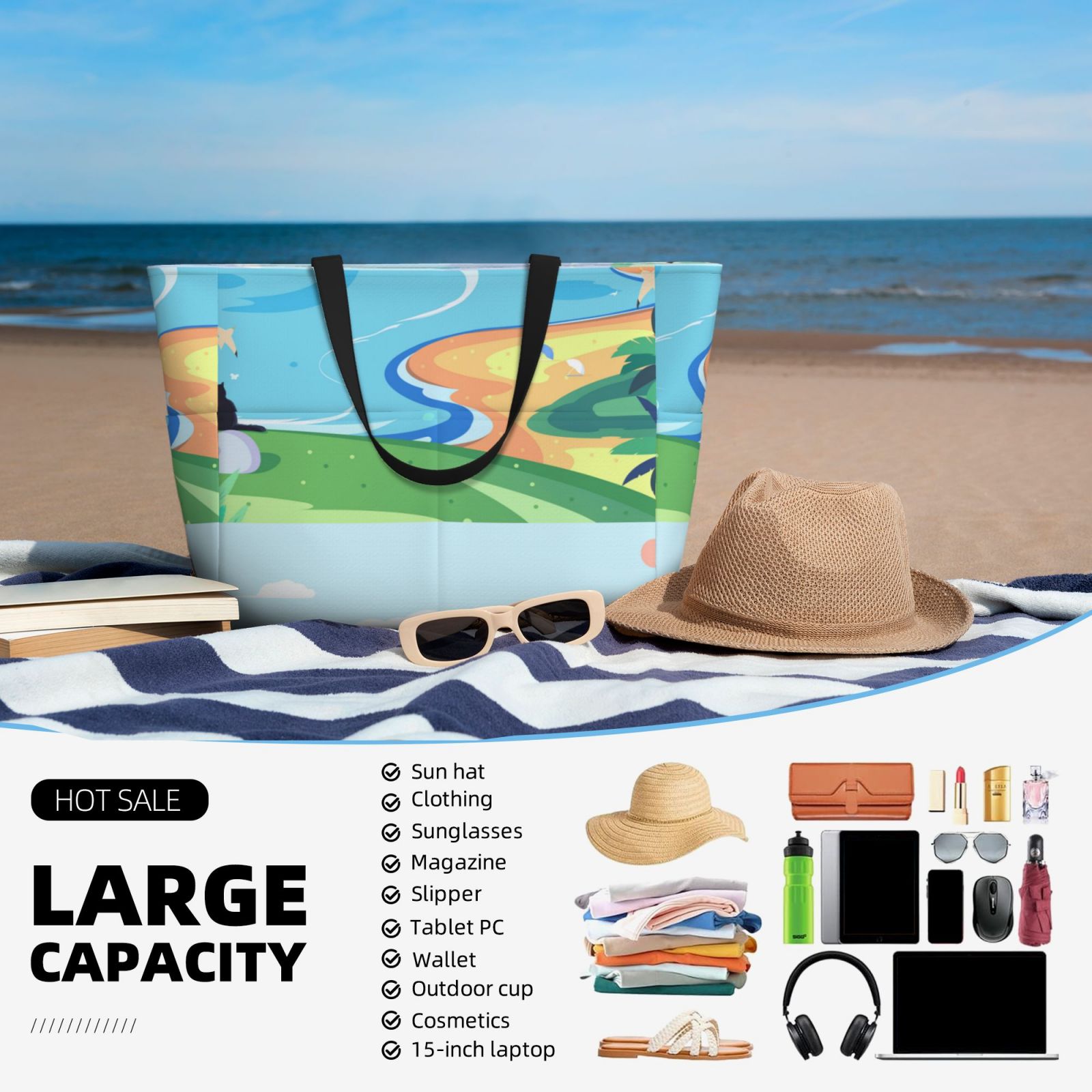 Large Capacity Beach Travel Bag