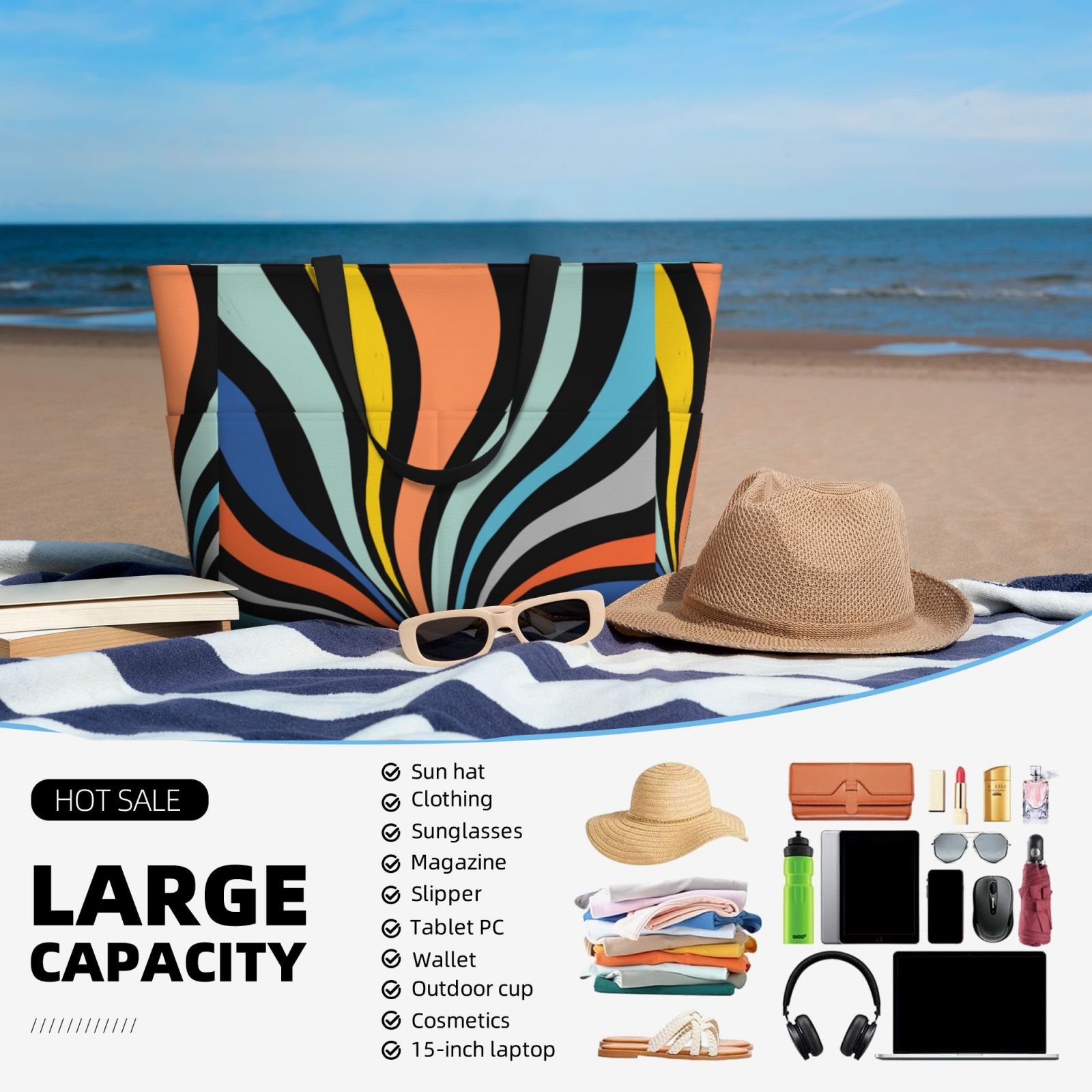 Large Capacity Beach Travel Bag