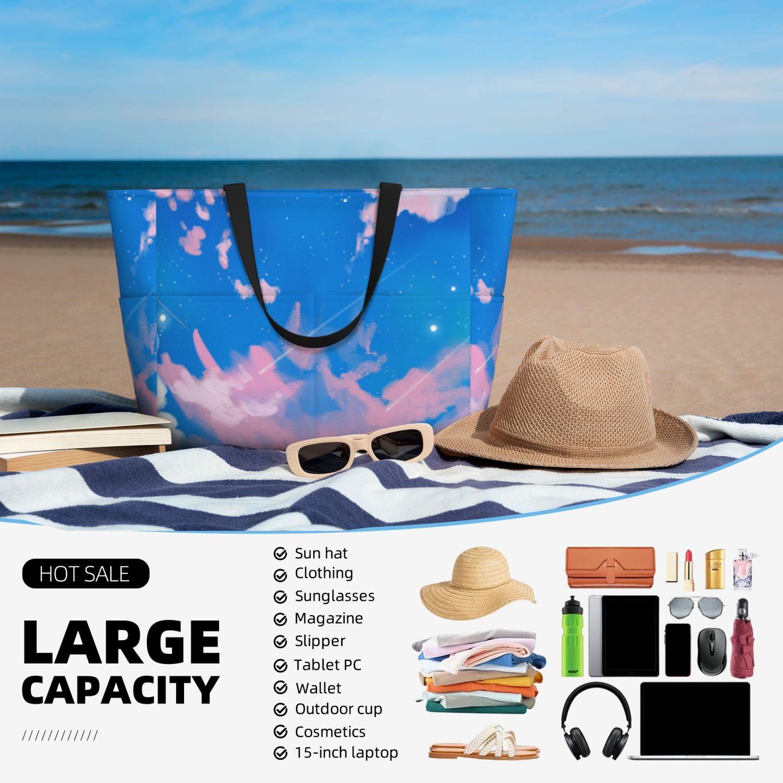 Large Capacity Beach Travel Bag