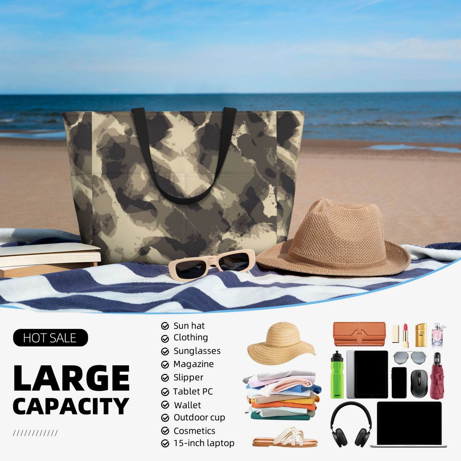 Large Capacity Beach Travel Bag