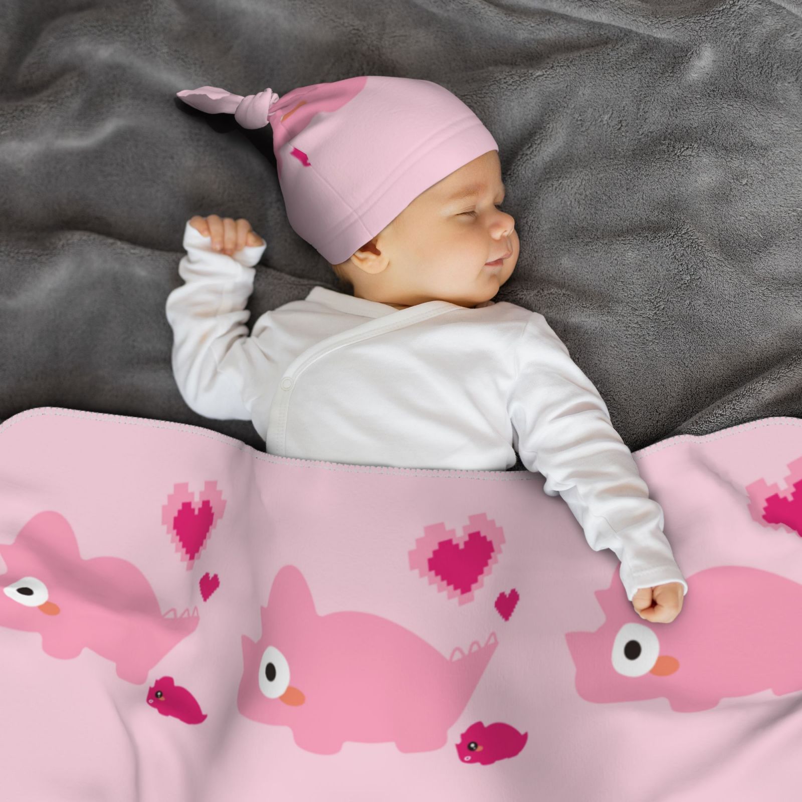 Baby Beanie Swaddle Blanket Set